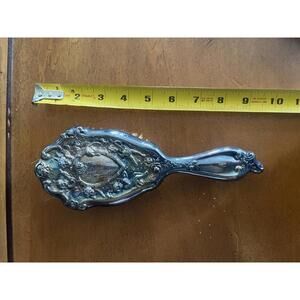 Vintage Ornate Hair Brush with Decorative Silver Handle